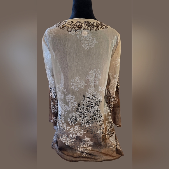 Chicos Sheer Tunic Size Medium - Picture 2 of 7